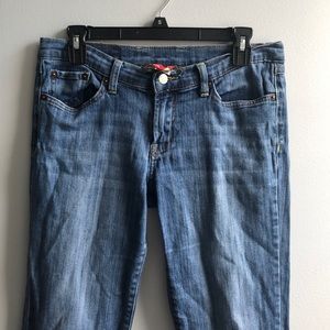 Vintage lucky mid rise flare denim jeans